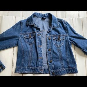 Faded Glory Denim Jacket with Design on the back
